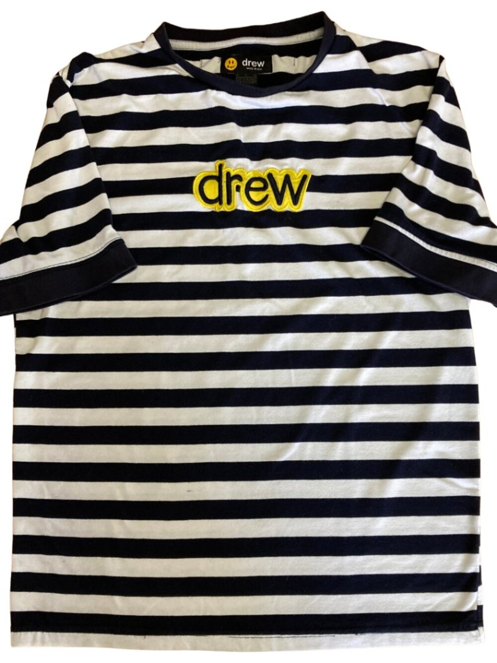Rare Drew House by Justin Bieber Tee, Navy White Stripped, Collectable, Medium